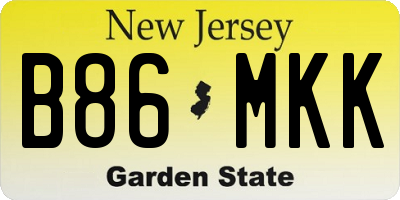 NJ license plate B86MKK