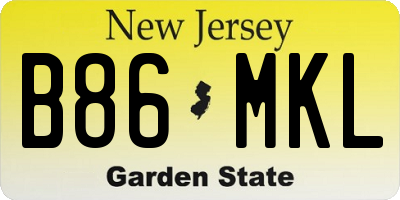 NJ license plate B86MKL