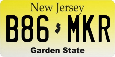 NJ license plate B86MKR