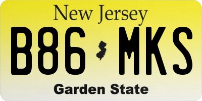 NJ license plate B86MKS