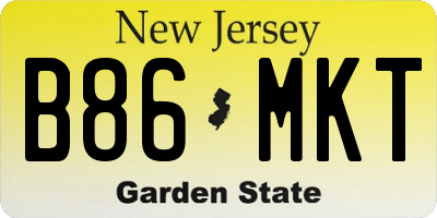 NJ license plate B86MKT