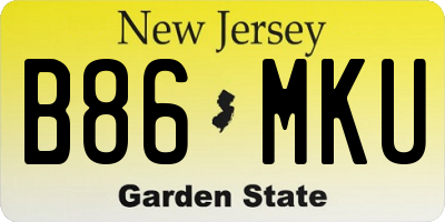 NJ license plate B86MKU
