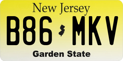 NJ license plate B86MKV