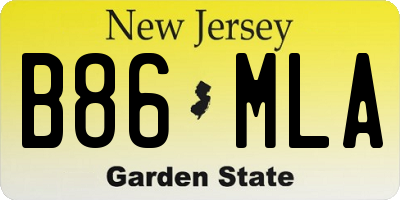 NJ license plate B86MLA