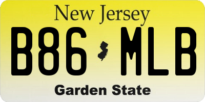 NJ license plate B86MLB