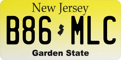 NJ license plate B86MLC