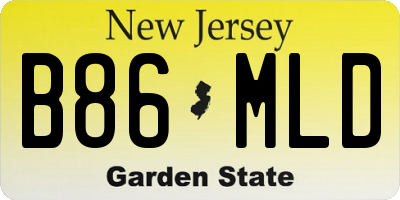 NJ license plate B86MLD