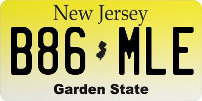 NJ license plate B86MLE