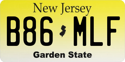 NJ license plate B86MLF