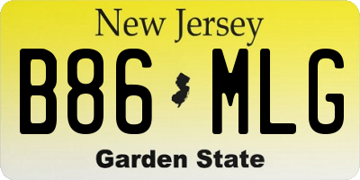 NJ license plate B86MLG