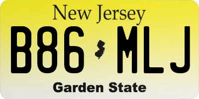 NJ license plate B86MLJ