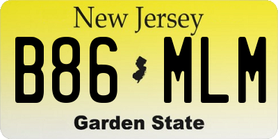 NJ license plate B86MLM