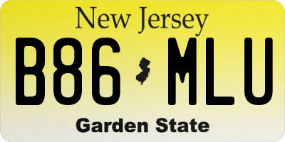 NJ license plate B86MLU