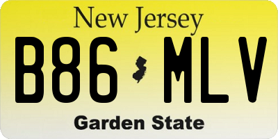 NJ license plate B86MLV