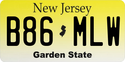 NJ license plate B86MLW