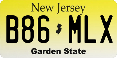 NJ license plate B86MLX