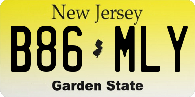 NJ license plate B86MLY