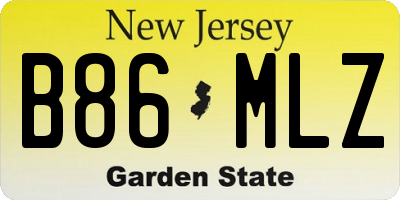 NJ license plate B86MLZ