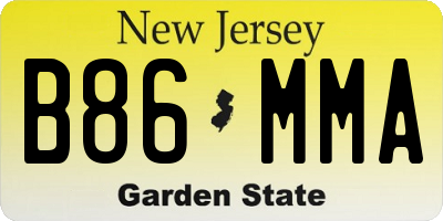 NJ license plate B86MMA