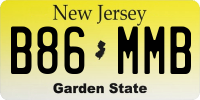 NJ license plate B86MMB