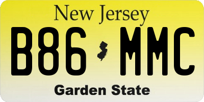 NJ license plate B86MMC