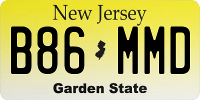 NJ license plate B86MMD