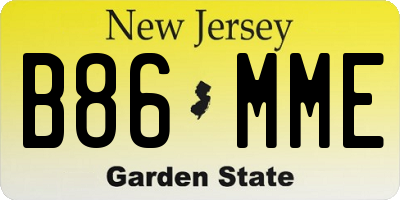 NJ license plate B86MME