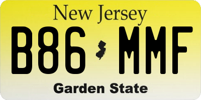 NJ license plate B86MMF
