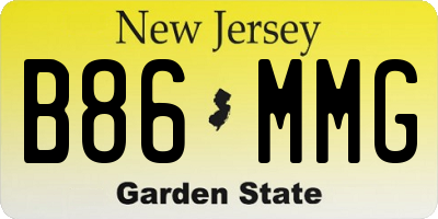 NJ license plate B86MMG