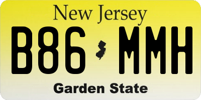 NJ license plate B86MMH