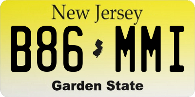 NJ license plate B86MMI