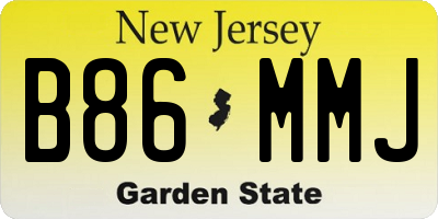 NJ license plate B86MMJ