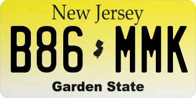 NJ license plate B86MMK