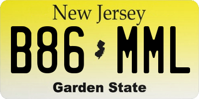 NJ license plate B86MML