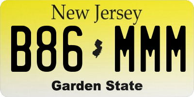 NJ license plate B86MMM