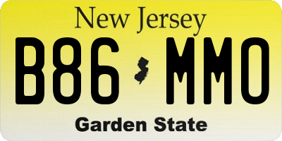 NJ license plate B86MMO