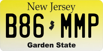 NJ license plate B86MMP