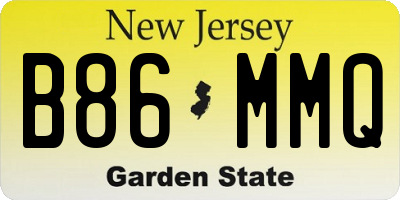 NJ license plate B86MMQ