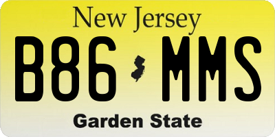 NJ license plate B86MMS