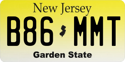 NJ license plate B86MMT