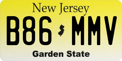 NJ license plate B86MMV