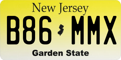 NJ license plate B86MMX