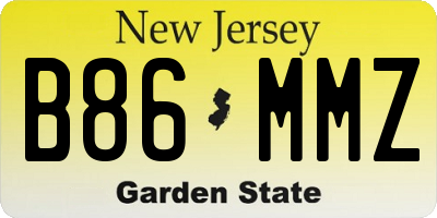 NJ license plate B86MMZ