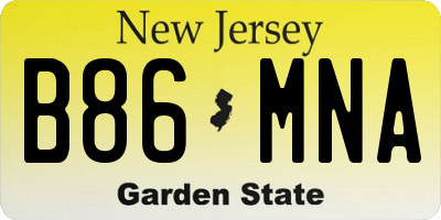 NJ license plate B86MNA