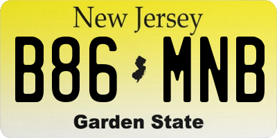NJ license plate B86MNB