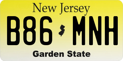 NJ license plate B86MNH