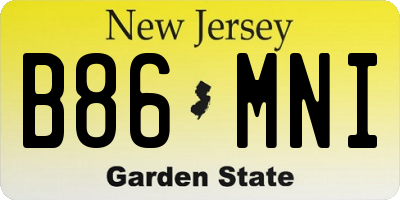 NJ license plate B86MNI