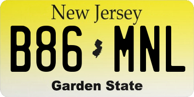 NJ license plate B86MNL
