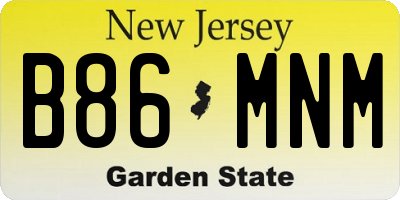 NJ license plate B86MNM