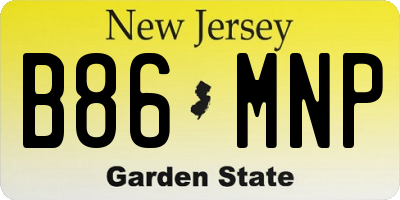 NJ license plate B86MNP